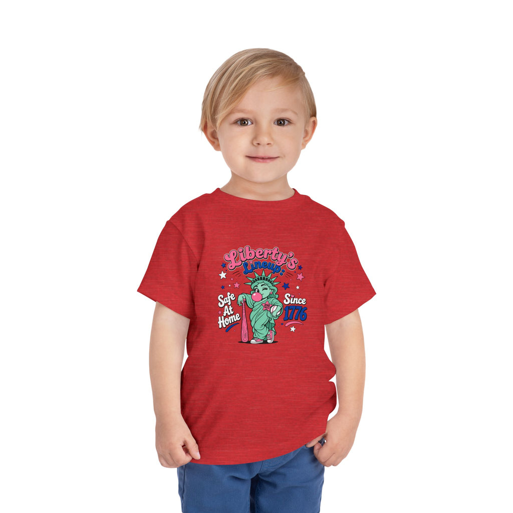 Liberty's Lineup Toddler Tee — Statue of Liberty 'Safe At Home' 1776 Patriotic Shirt