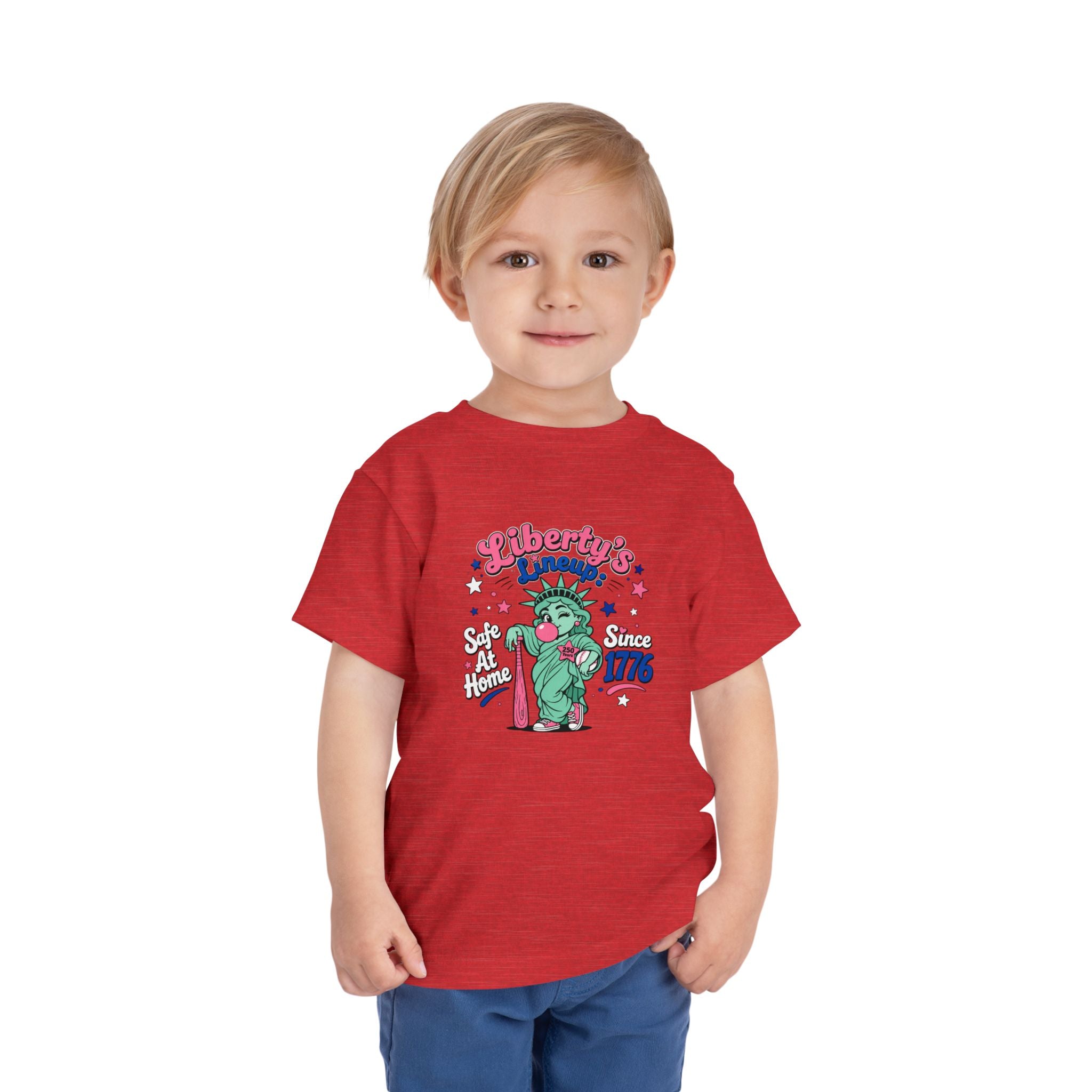 Liberty's Lineup Toddler Tee — Statue of Liberty 'Safe At Home' 1776 Patriotic Shirt