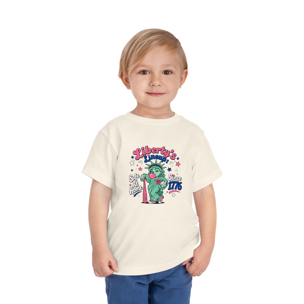 Liberty's Lineup Toddler Tee — Statue of Liberty 'Safe At Home' 1776 Patriotic Shirt