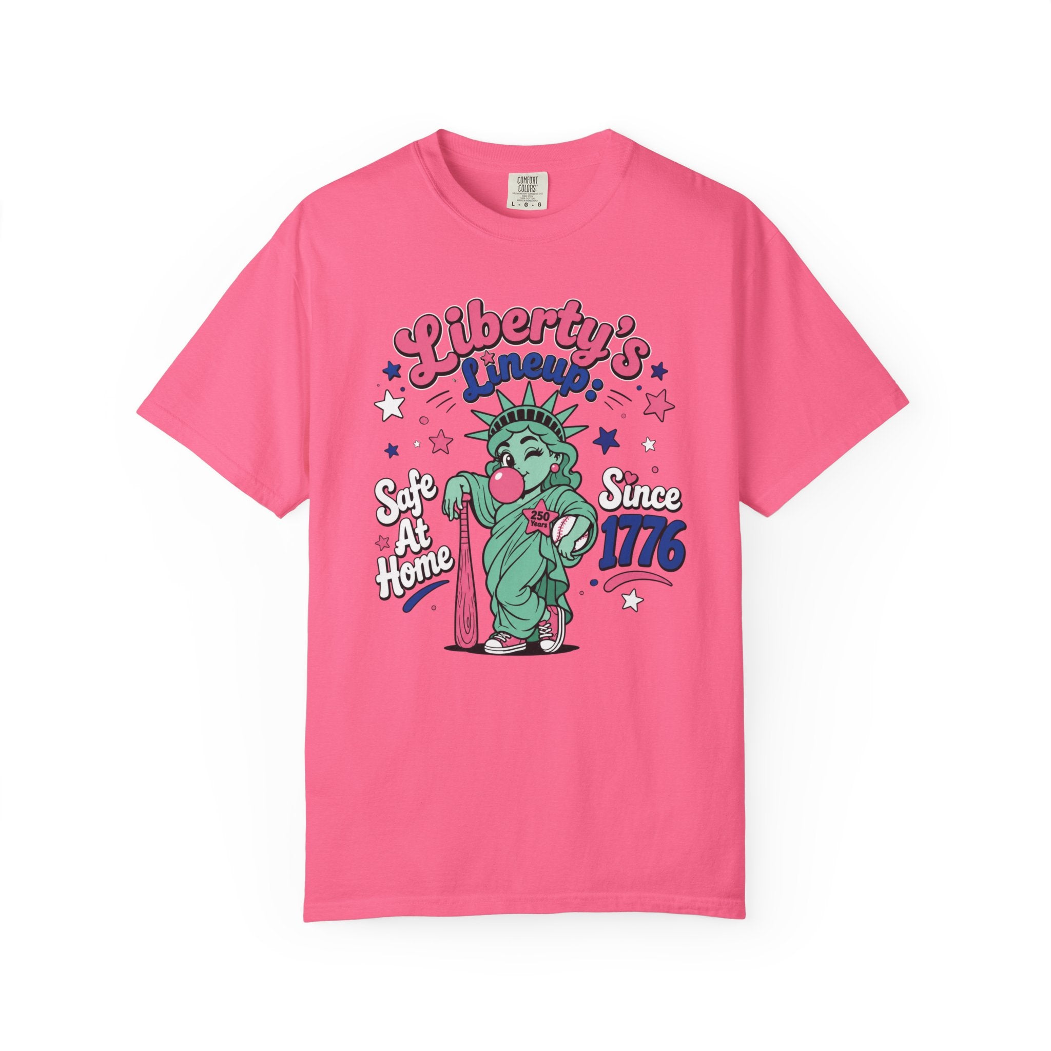 T-Shirt — "Liberty's Lineup" Statue of Liberty Funny 1776 Fourth of July Tee