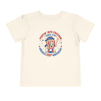 Retro Popcorn Toddler Tee — “Poppin’ Into Freedom” 250th Anniversary Patriotic Popcorn Graphic