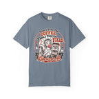 Baseball Mom Liberty T-Shirt — "First I Take The Coffee, Then I Take The Field"