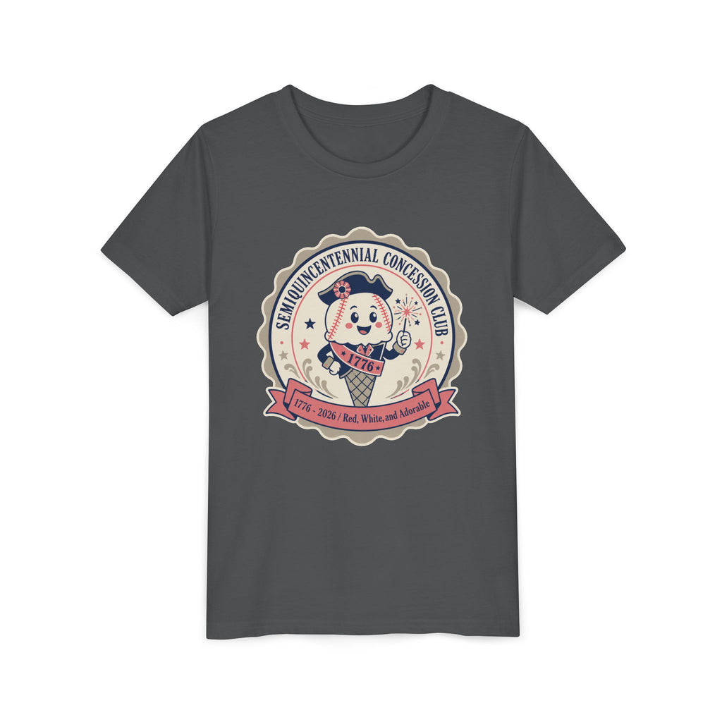 Youth Tee - Semiquincentennial Concession Club Retro Mascot Kids Shirt (1776–2026)
