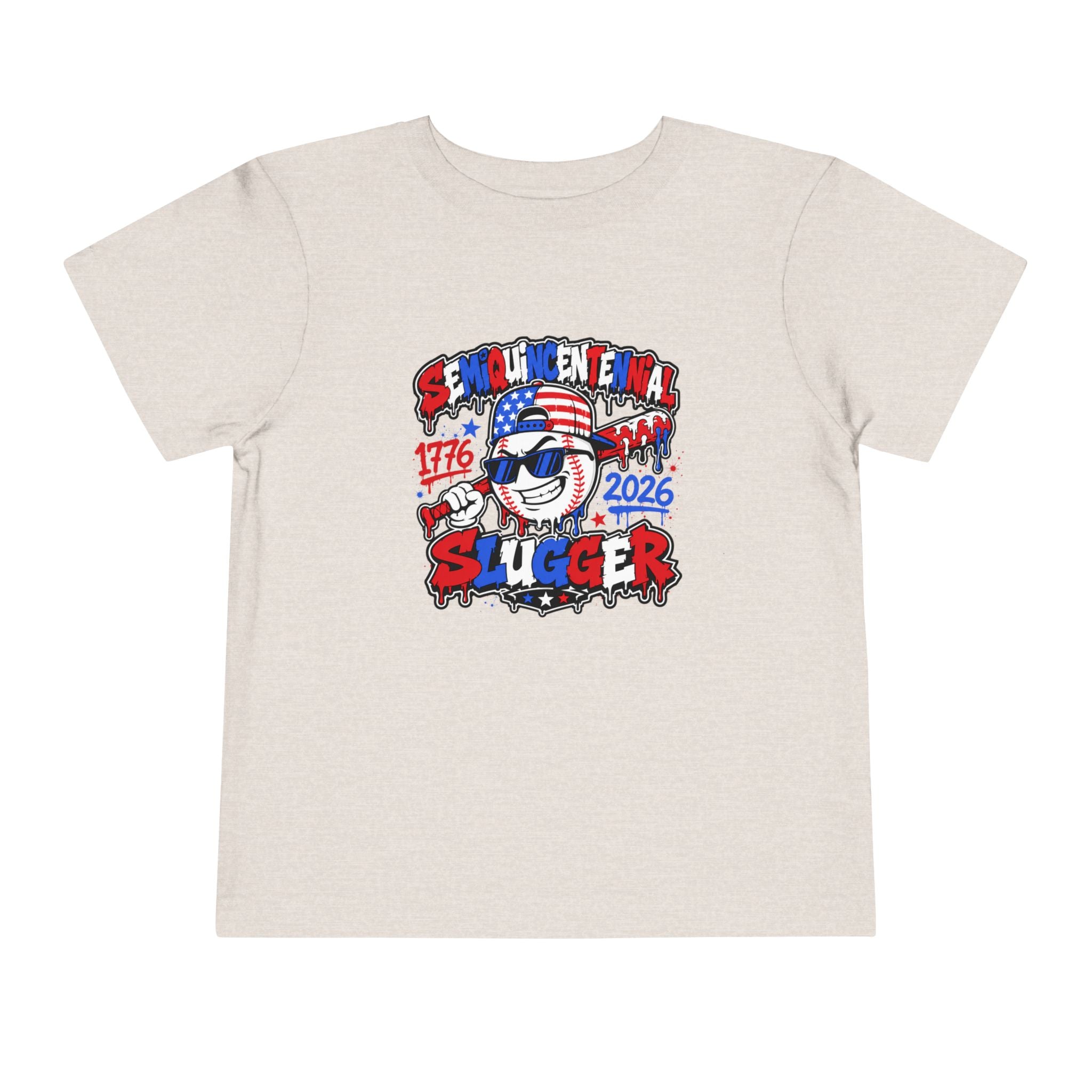 Toddler Tee – Centennial Slugger 1776–2026 Patriotic Baseball Shirt