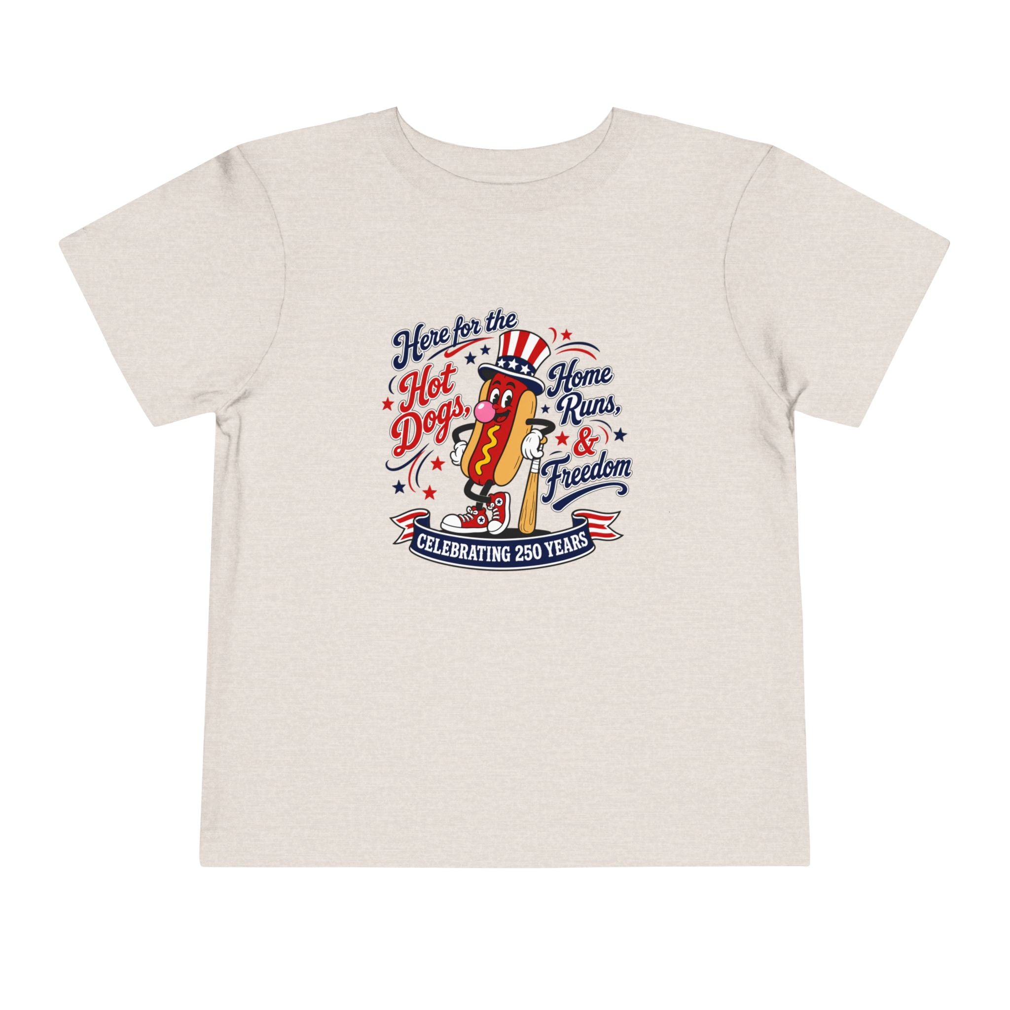 Patriotic 'Here for the Hot Dogs' Toddler Tee — 4th of July Kids Shirt
