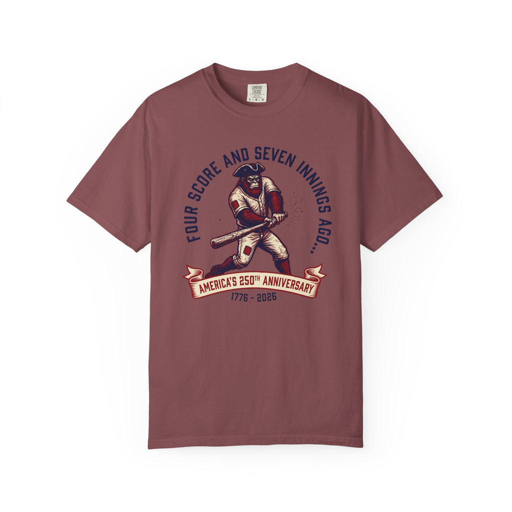 Baseball 'Four Score and Seven Innings Ago' T-Shirt — America’s 250th Anniversary 1776–2026