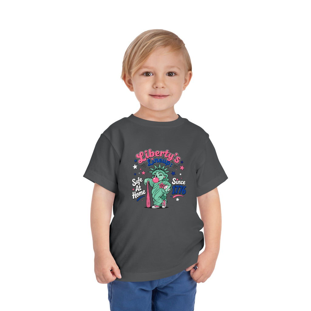 Liberty's Lineup Toddler Tee — Statue of Liberty 'Safe At Home' 1776 Patriotic Shirt