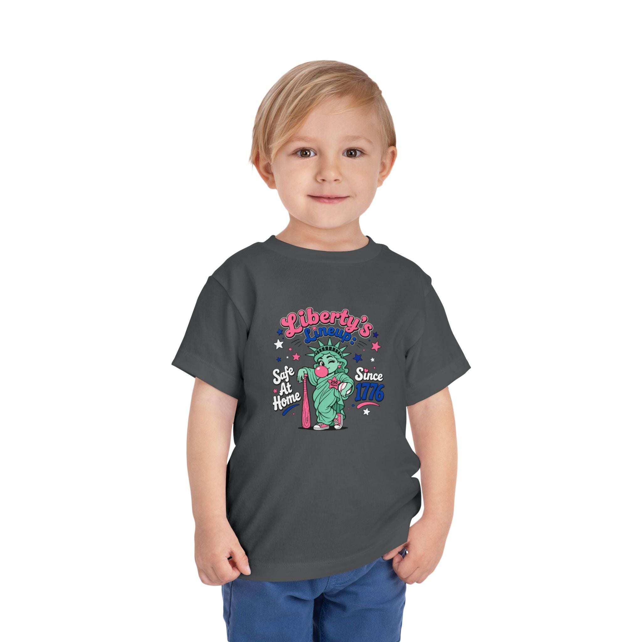 Liberty's Lineup Toddler Tee — Statue of Liberty 'Safe At Home' 1776 Patriotic Shirt