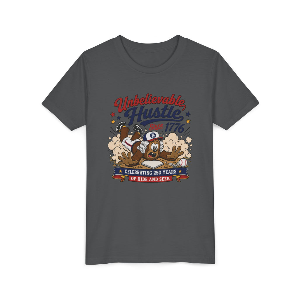 Youth Tee — "Unbelievable Hustle Since 1776" Patriotic Kids T-Shirt (Celebrating 250 Years)