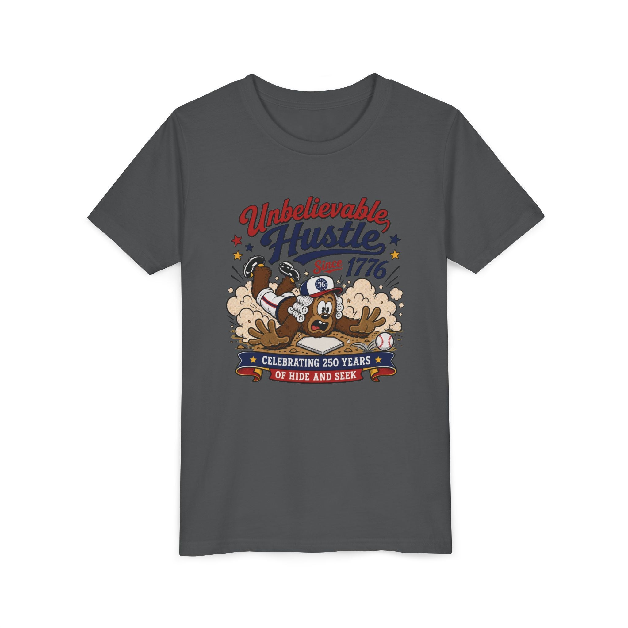 Youth Tee — "Unbelievable Hustle Since 1776" Patriotic Kids T-Shirt (Celebrating 250 Years)