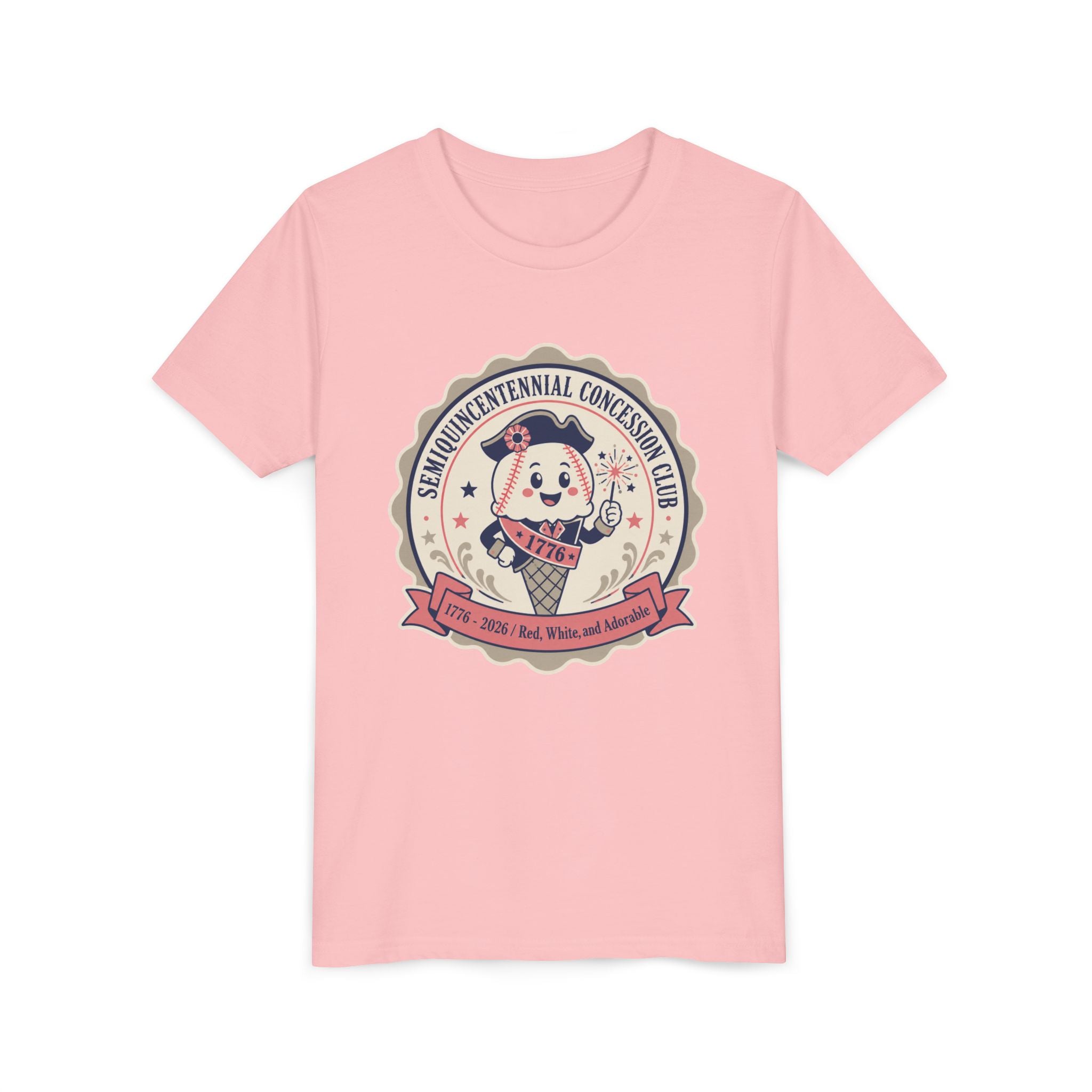 Youth Tee - Semiquincentennial Concession Club Retro Mascot Kids Shirt (1776–2026)