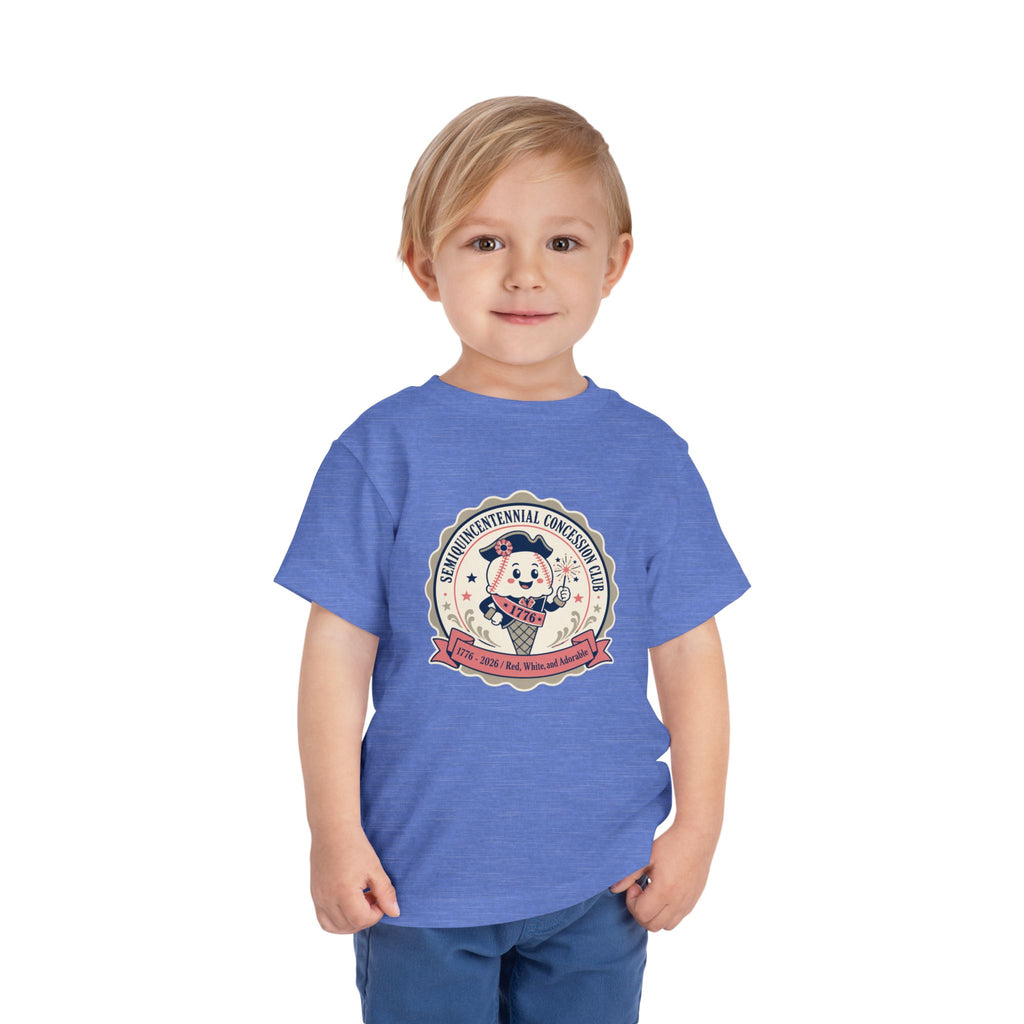 Retro Ice Cream Mascot Toddler Tee – Semiquincentennial Concession Club Kids Shirt (1776–2026)