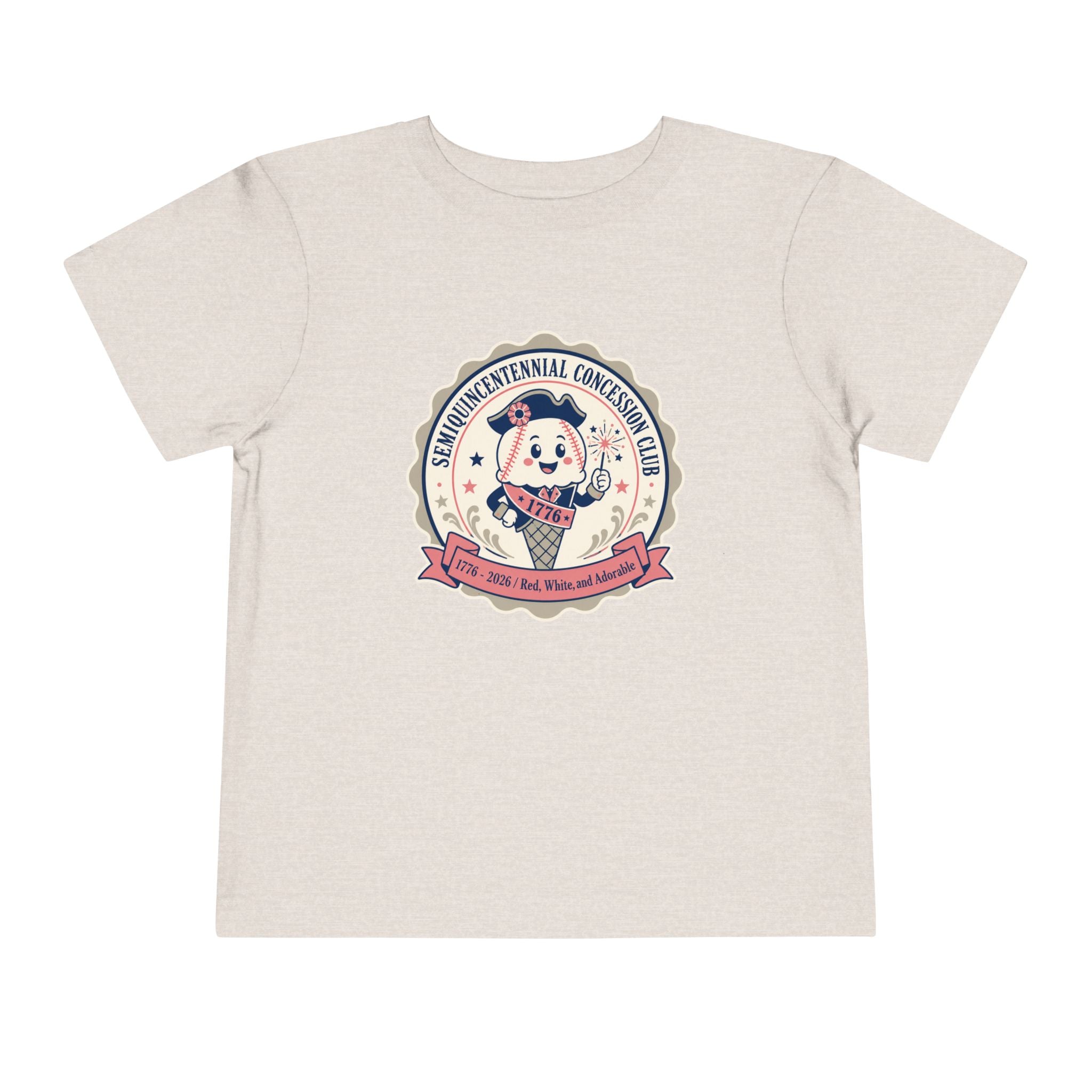 Retro Ice Cream Mascot Toddler Tee – Semiquincentennial Concession Club Kids Shirt (1776–2026)