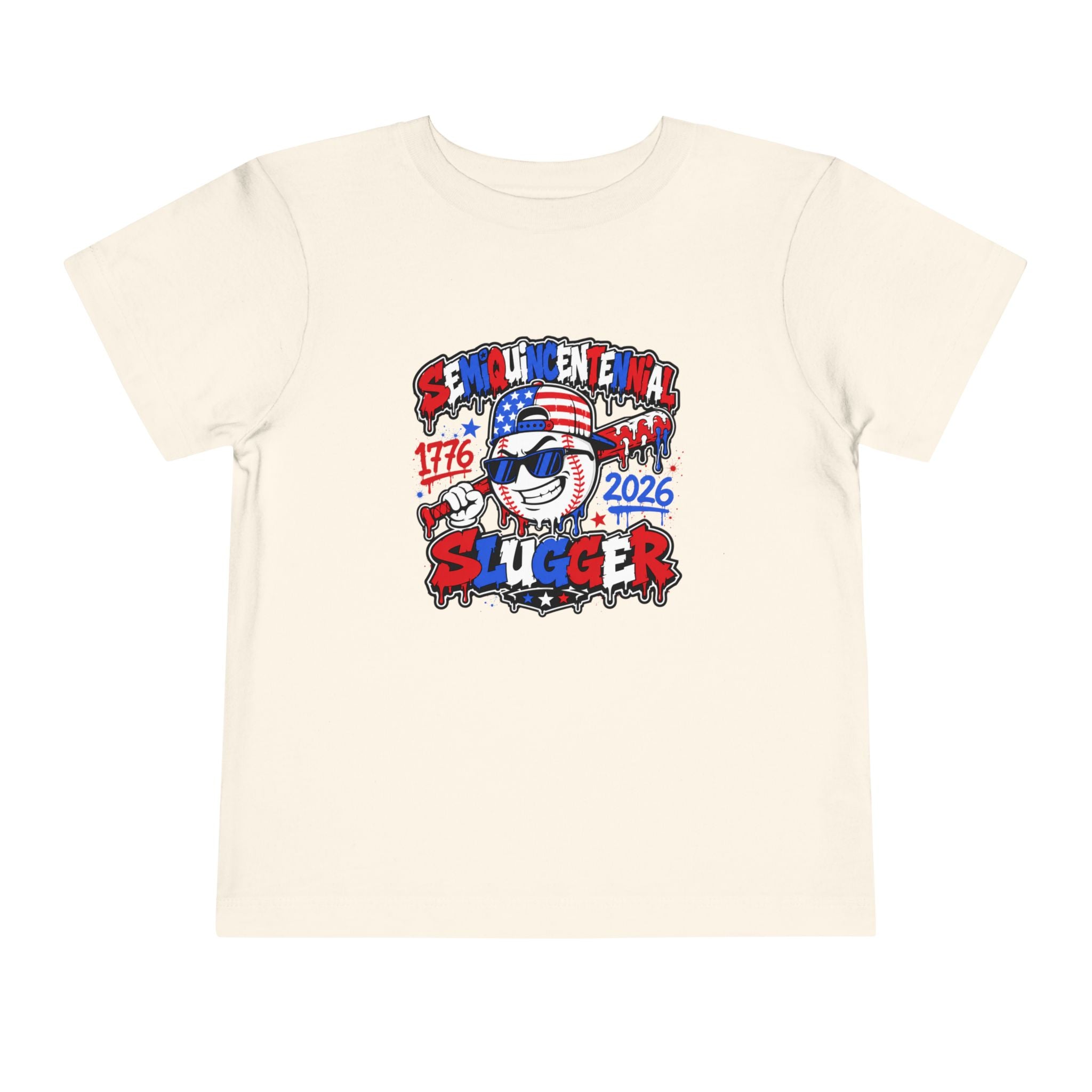 Toddler Tee – Centennial Slugger 1776–2026 Patriotic Baseball Shirt