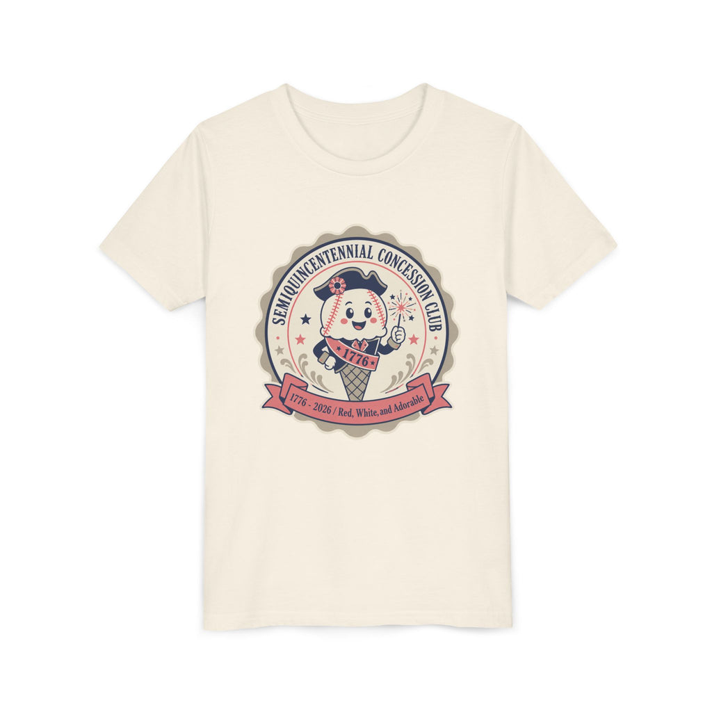 Youth Tee - Semiquincentennial Concession Club Retro Mascot Kids Shirt (1776–2026)