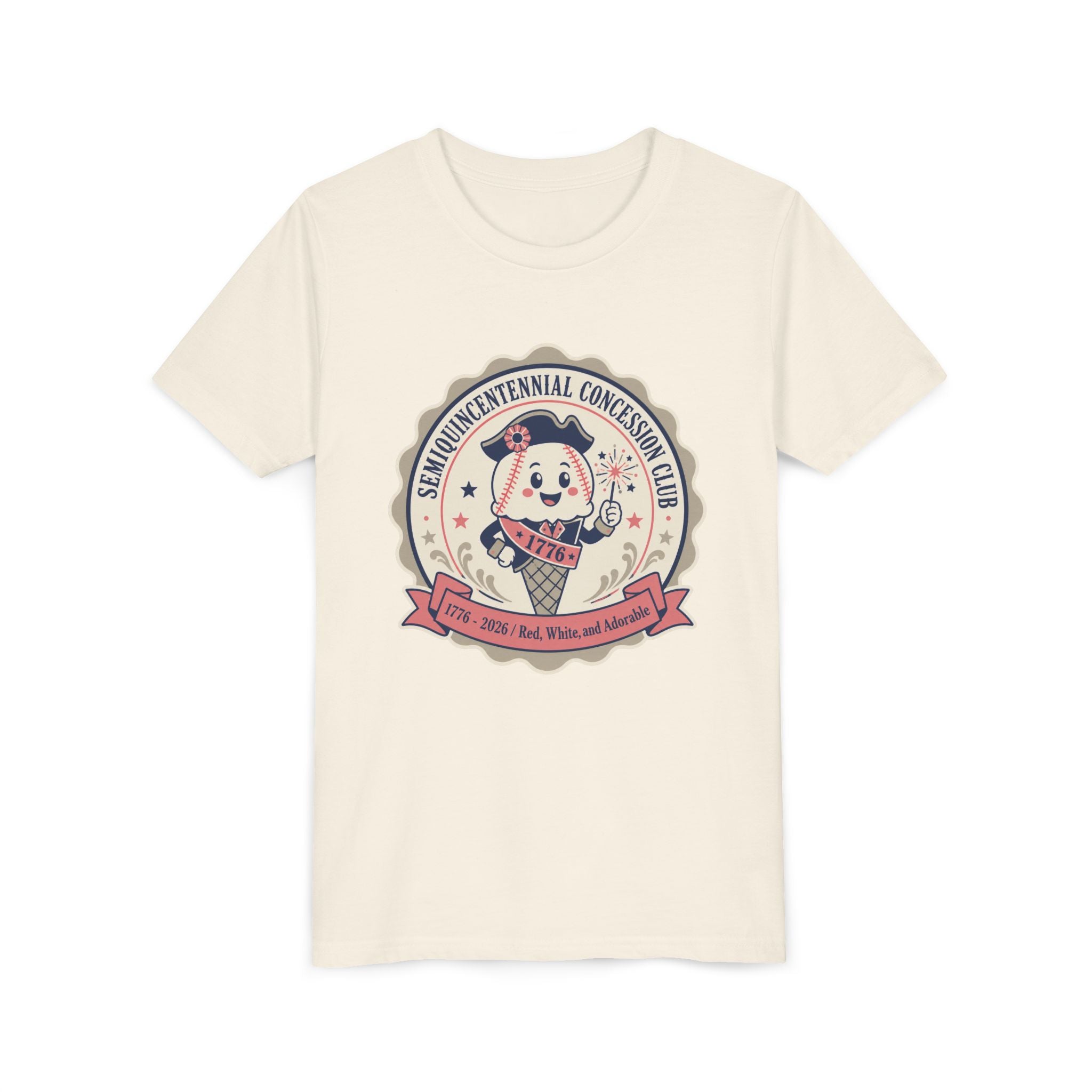 Youth Tee - Semiquincentennial Concession Club Retro Mascot Kids Shirt (1776–2026)