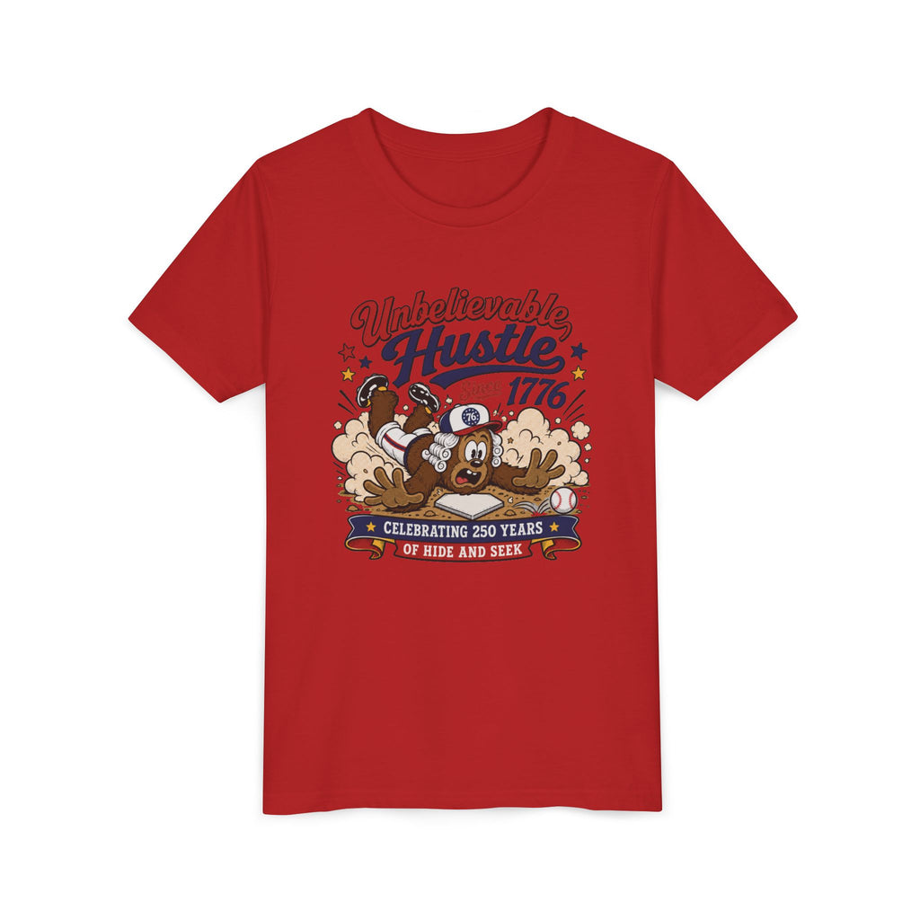 Youth Tee — "Unbelievable Hustle Since 1776" Patriotic Kids T-Shirt (Celebrating 250 Years)