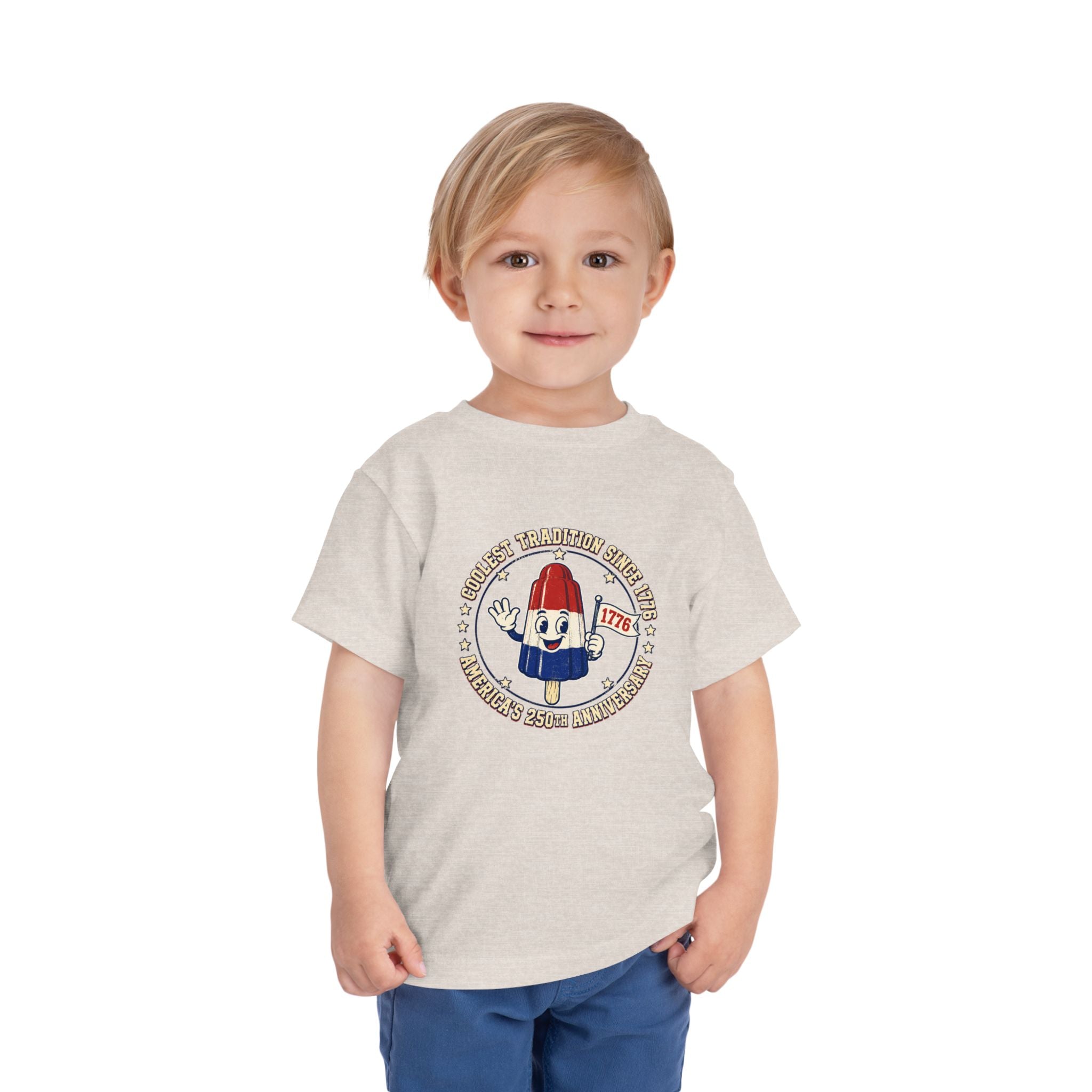 Patriotic Rocket Pop Toddler Tee — 4th of July Vintage Popsicle Shirt
