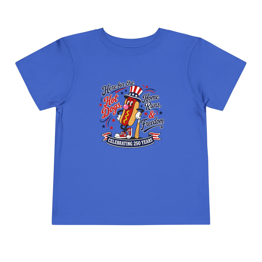 Patriotic 'Here for the Hot Dogs' Toddler Tee — 4th of July Kids Shirt