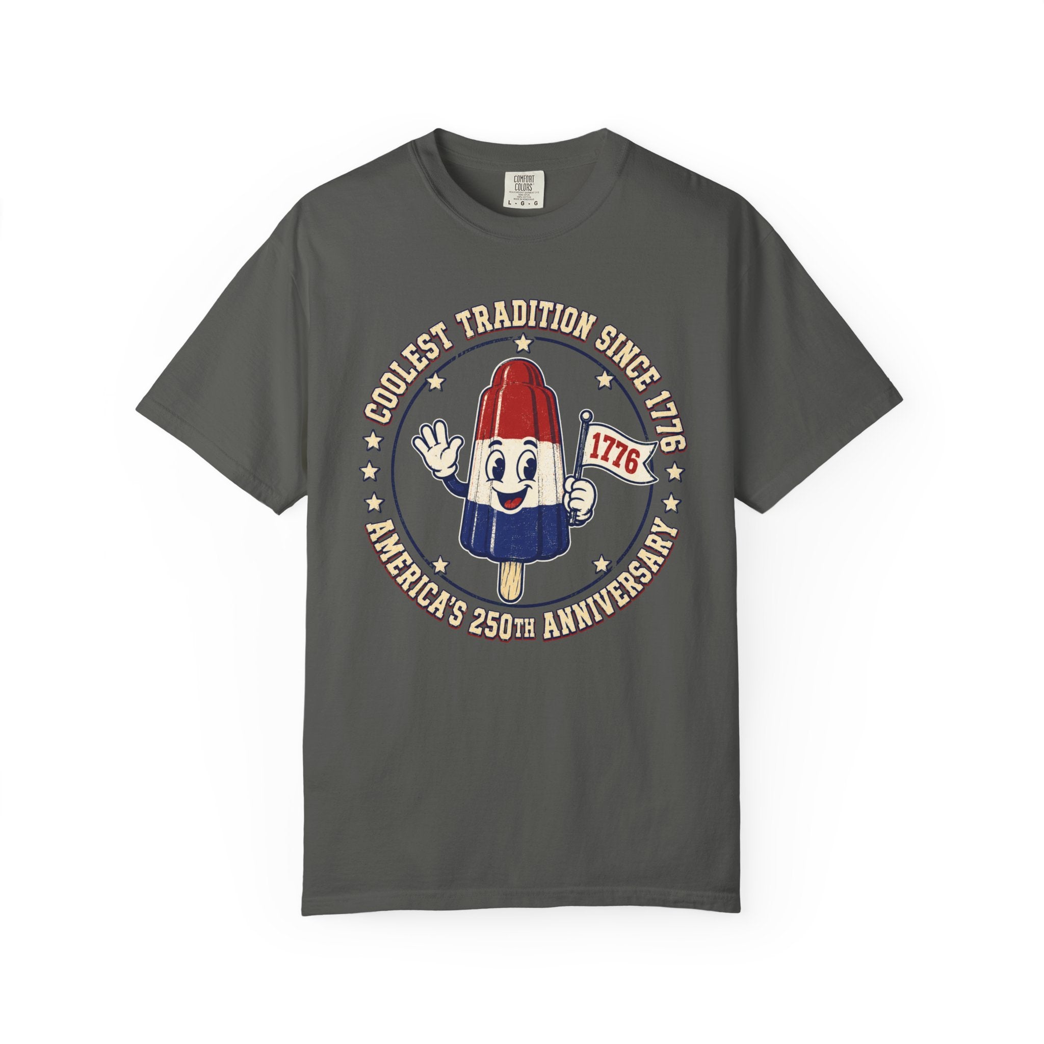 Patriotic Rocket Pop Tee — "Coolest Tradition Since 1776" 250th Anniversary