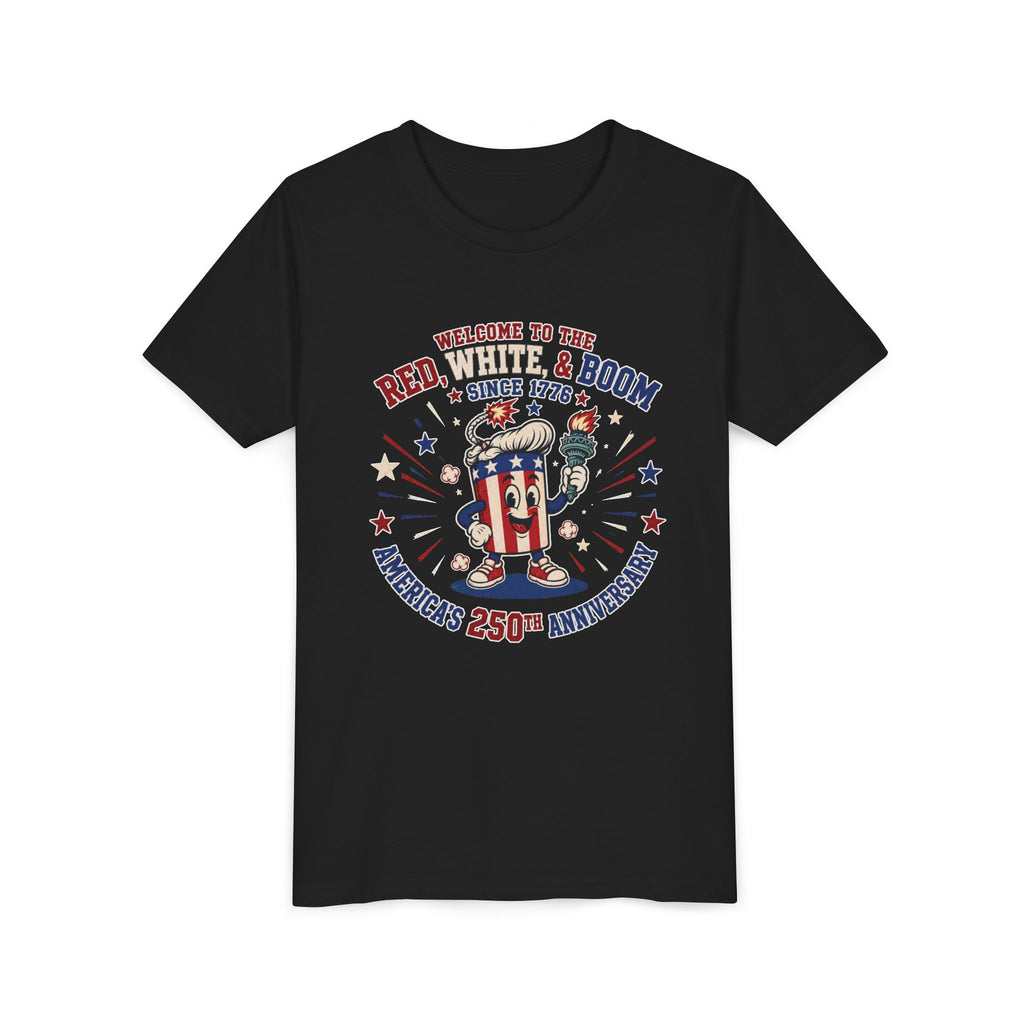 Youth Tee - "Red, White & Boom" America’s 250th Anniversary Patriotic Tee
