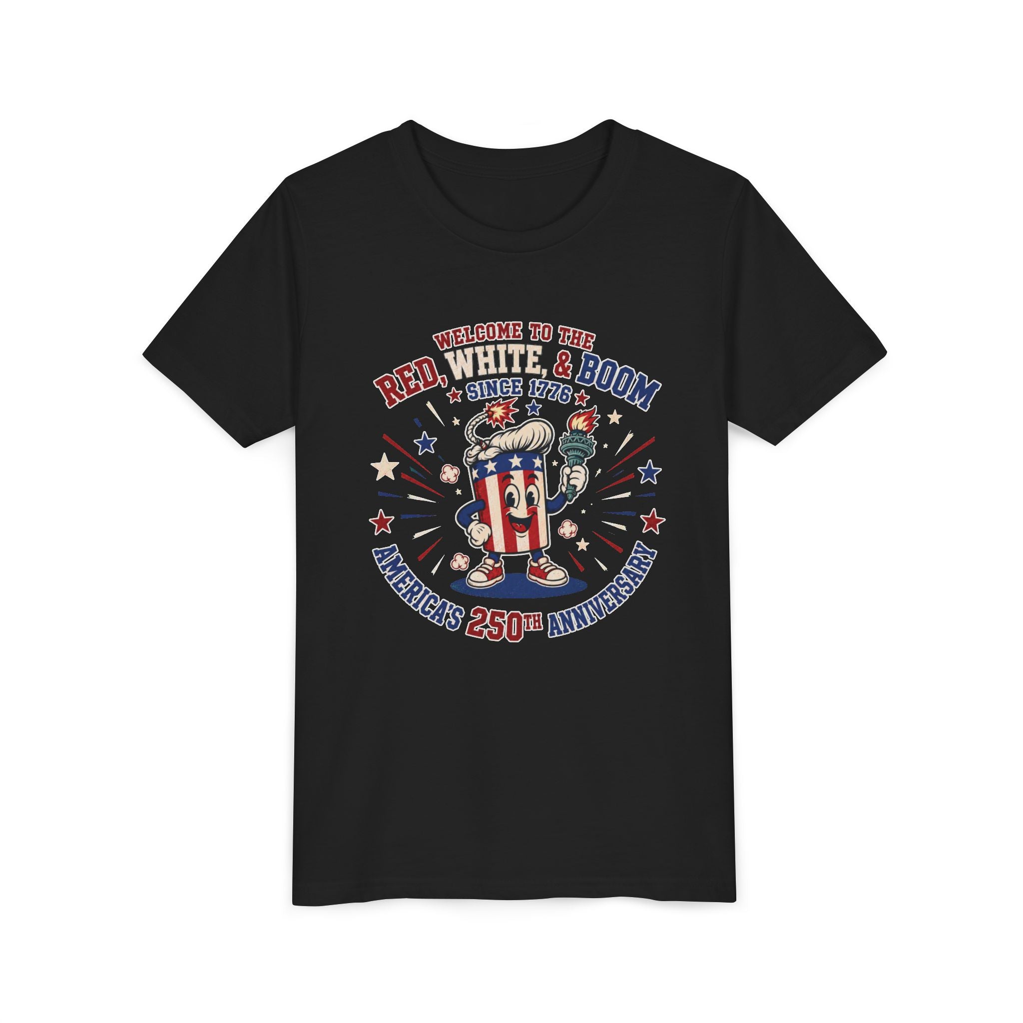 Youth Tee - "Red, White & Boom" America’s 250th Anniversary Patriotic Tee