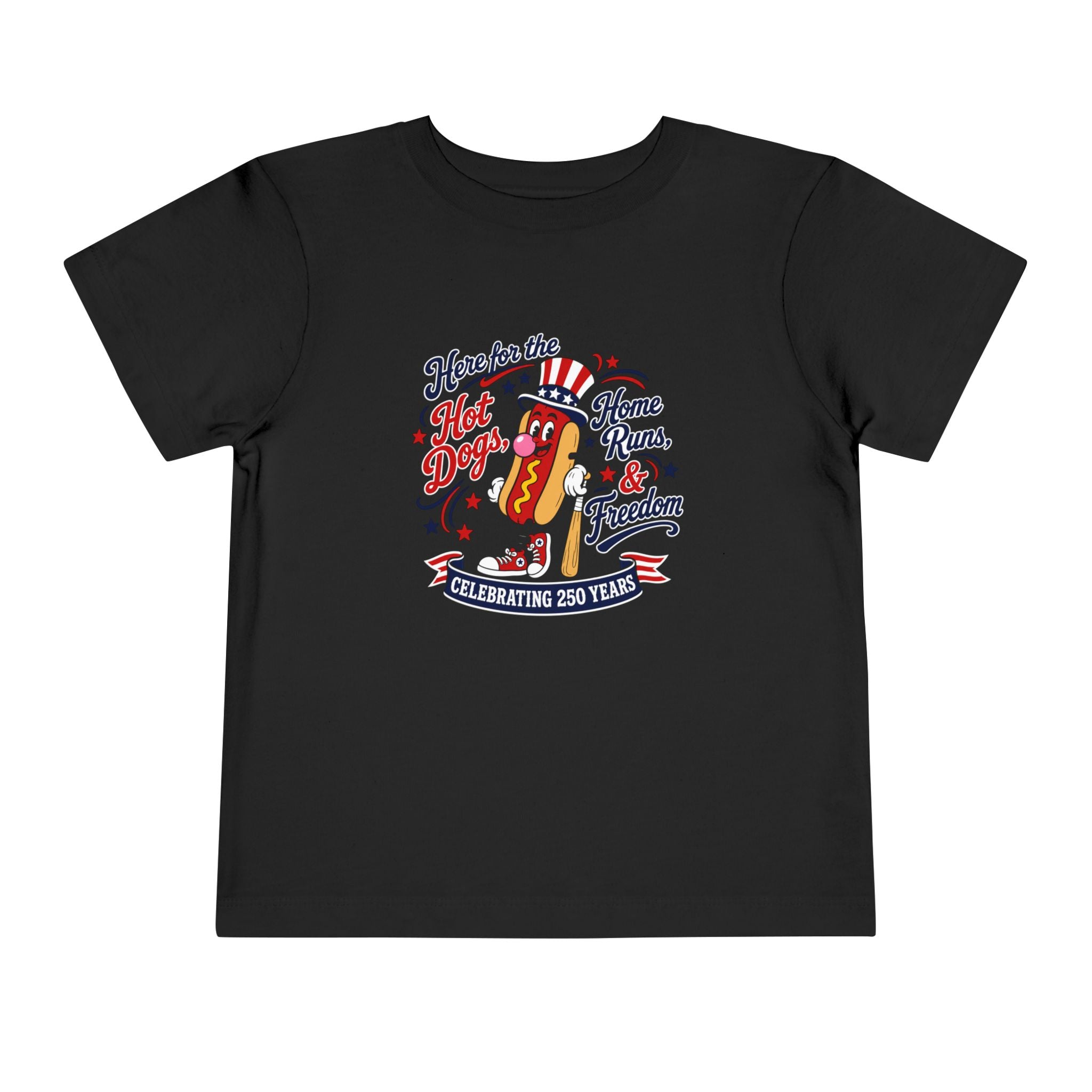 Patriotic 'Here for the Hot Dogs' Toddler Tee — 4th of July Kids Shirt