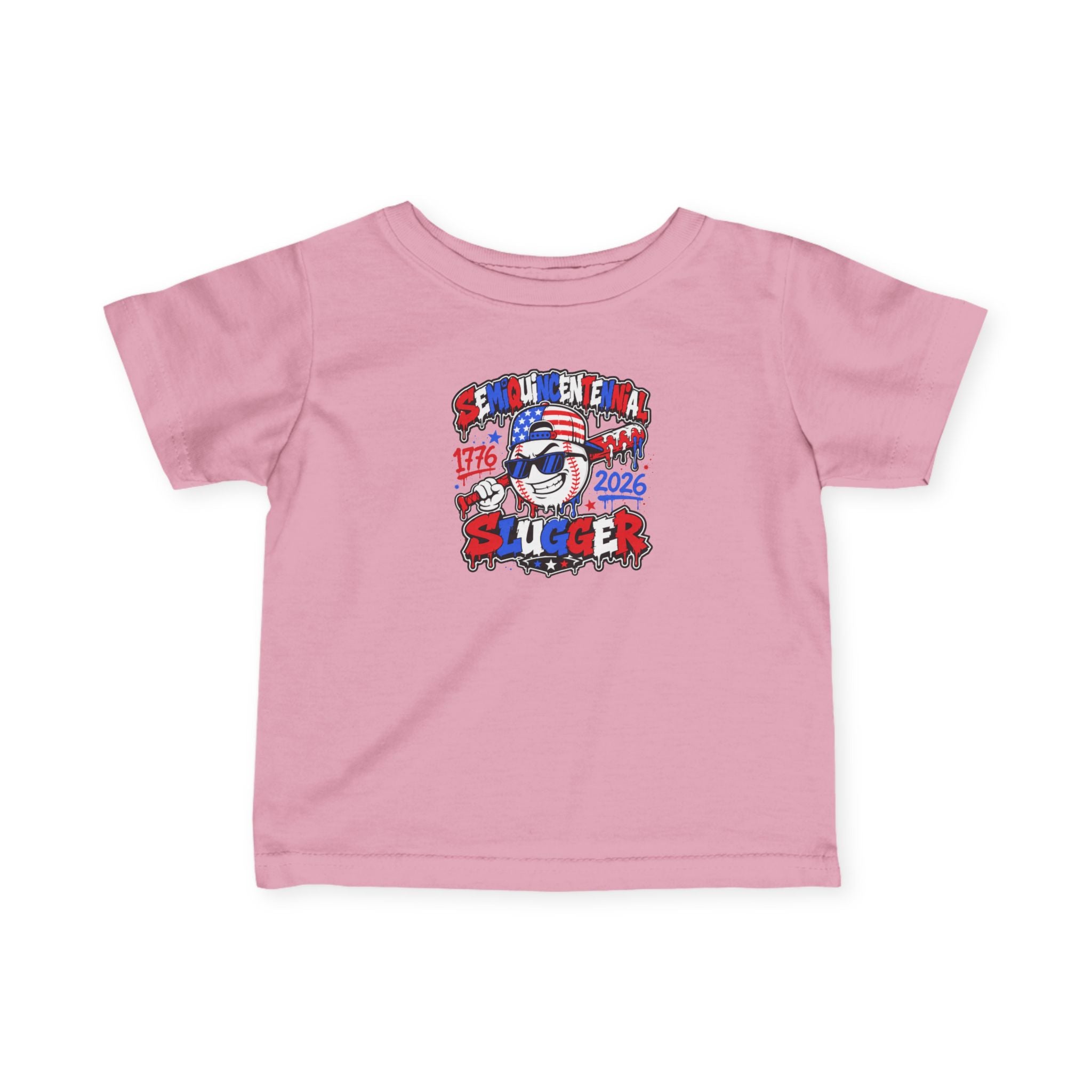 Infant Tee — 'Seasoned Slugger' Patriotic 1776–2026 Baby Shirt