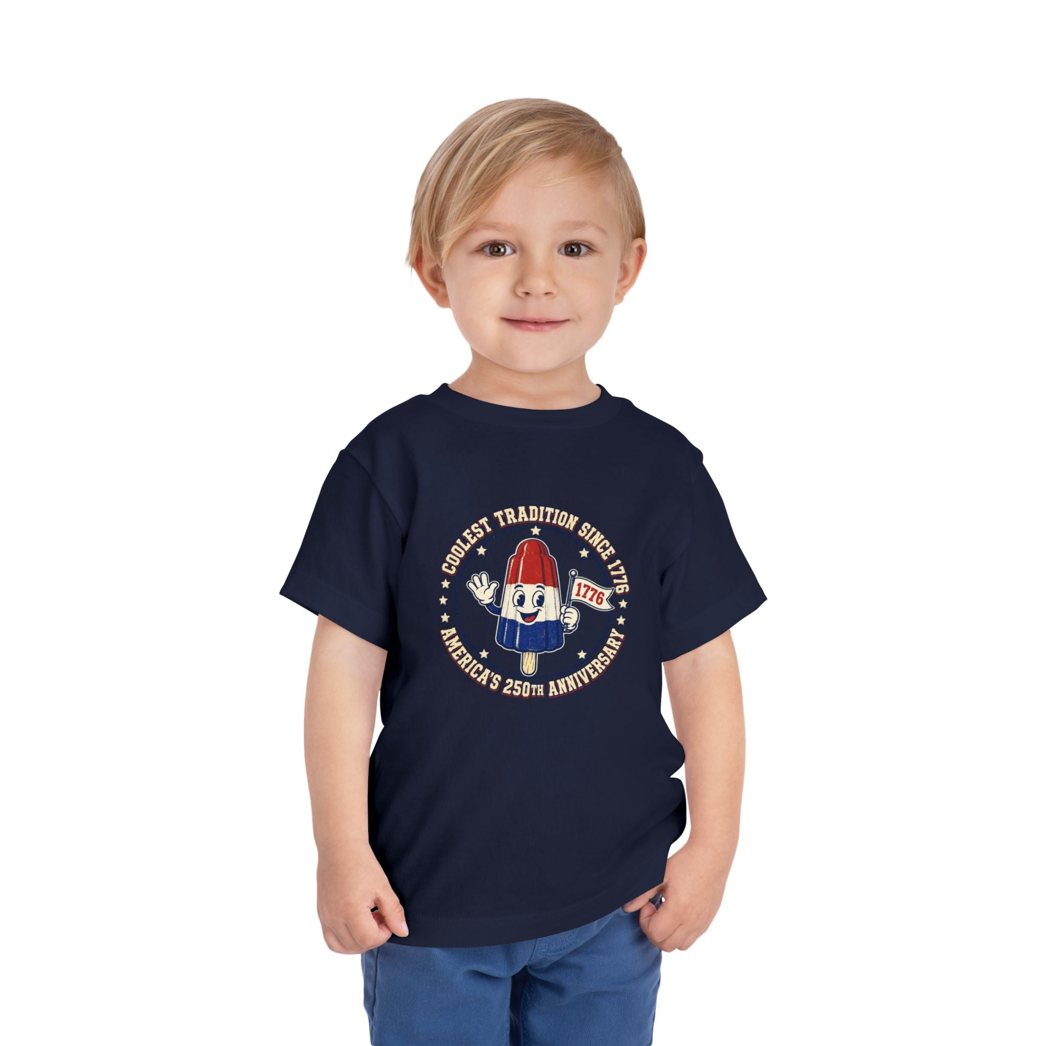 Patriotic Rocket Pop Toddler Tee — 4th of July Vintage Popsicle Shirt
