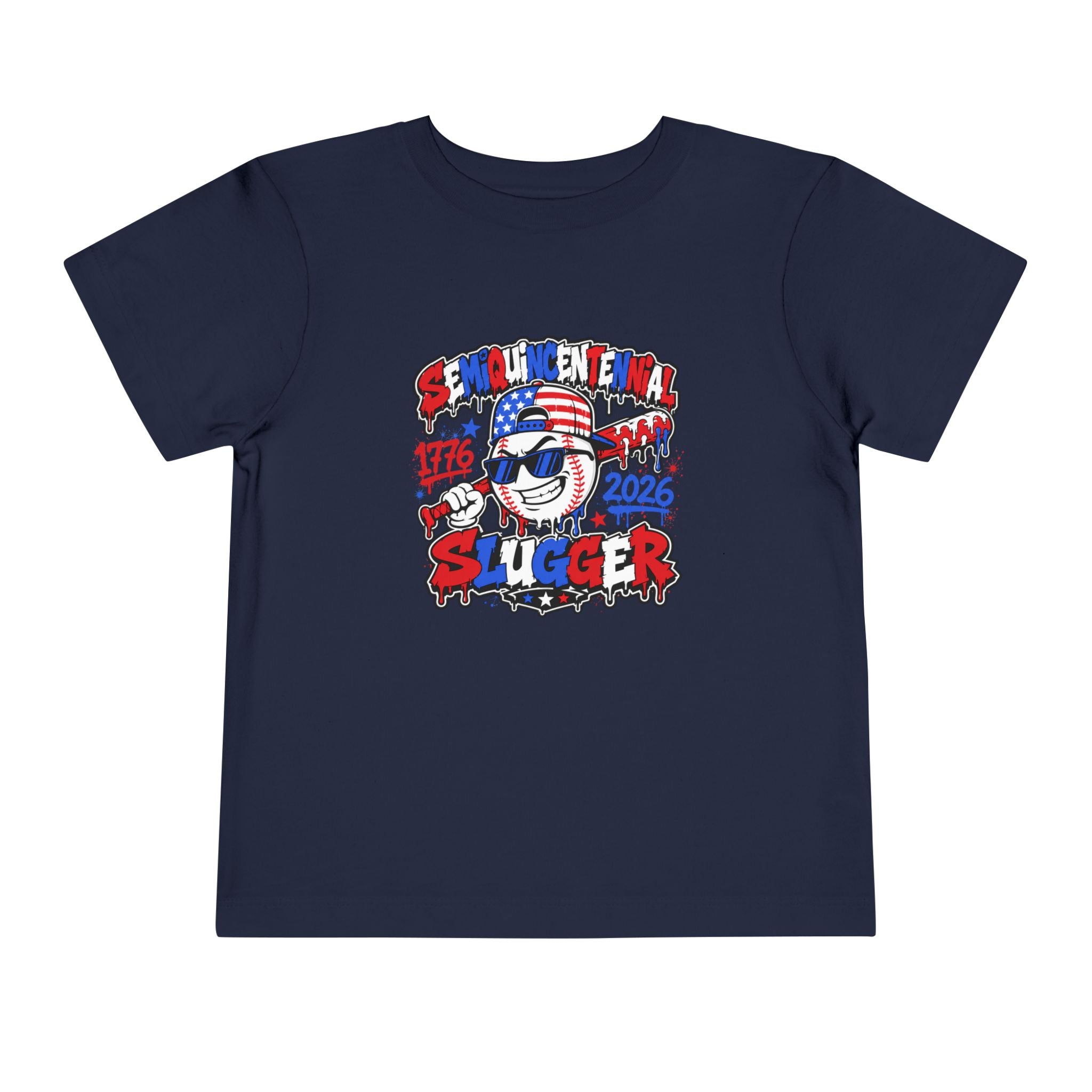 Toddler Tee – Centennial Slugger 1776–2026 Patriotic Baseball Shirt