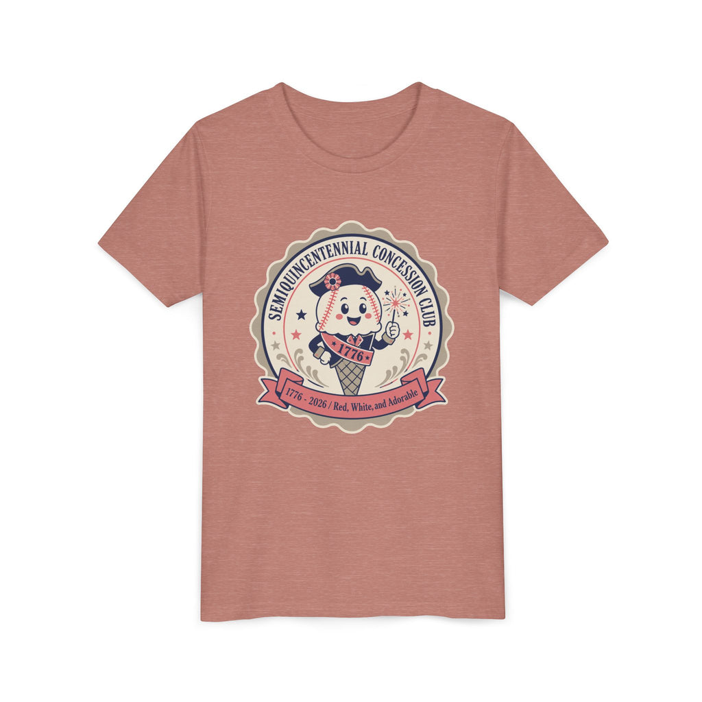 Youth Tee - Semiquincentennial Concession Club Retro Mascot Kids Shirt (1776–2026)
