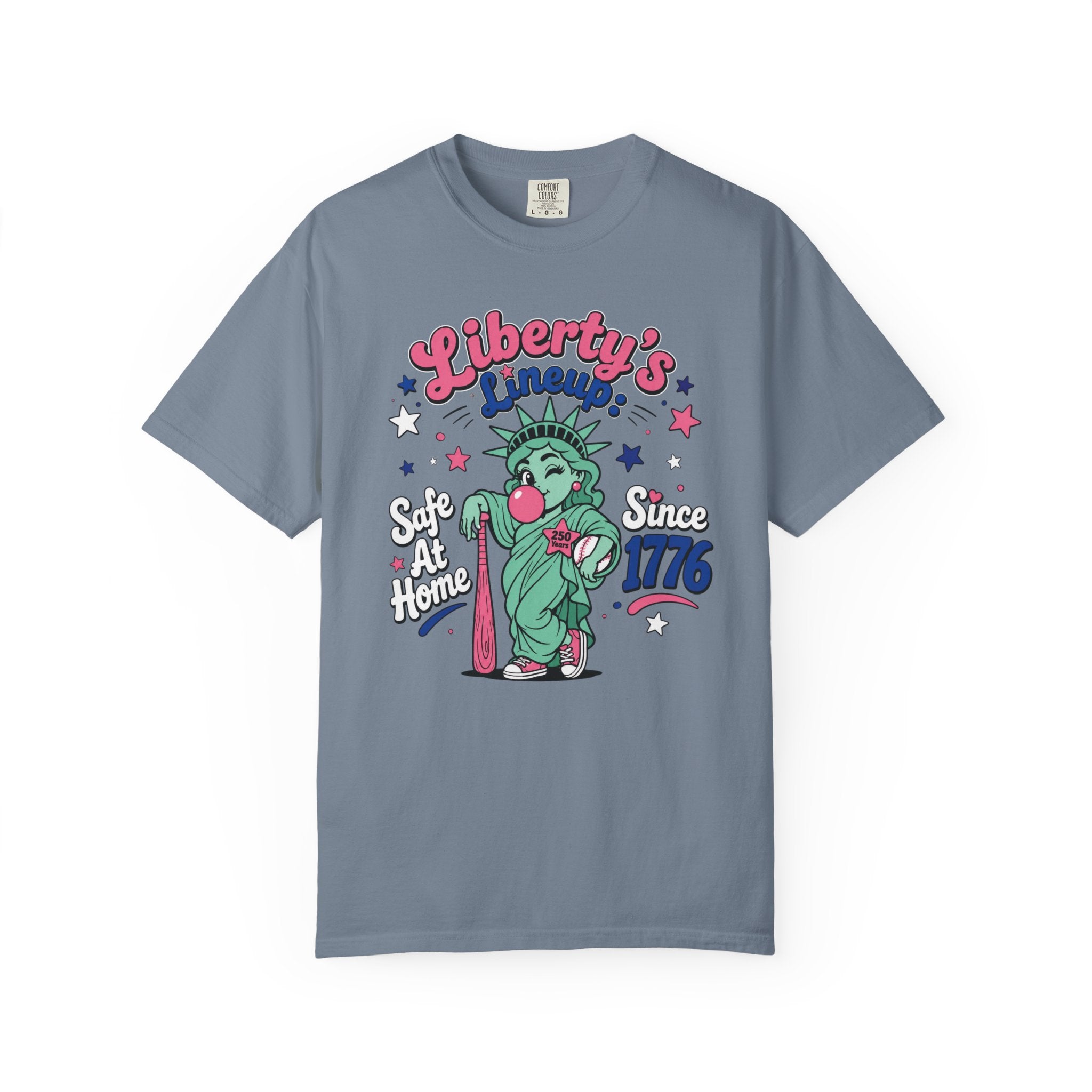 T-Shirt — "Liberty's Lineup" Statue of Liberty Funny 1776 Fourth of July Tee