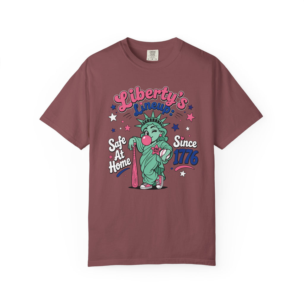 T-Shirt — "Liberty's Lineup" Statue of Liberty Funny 1776 Fourth of July Tee