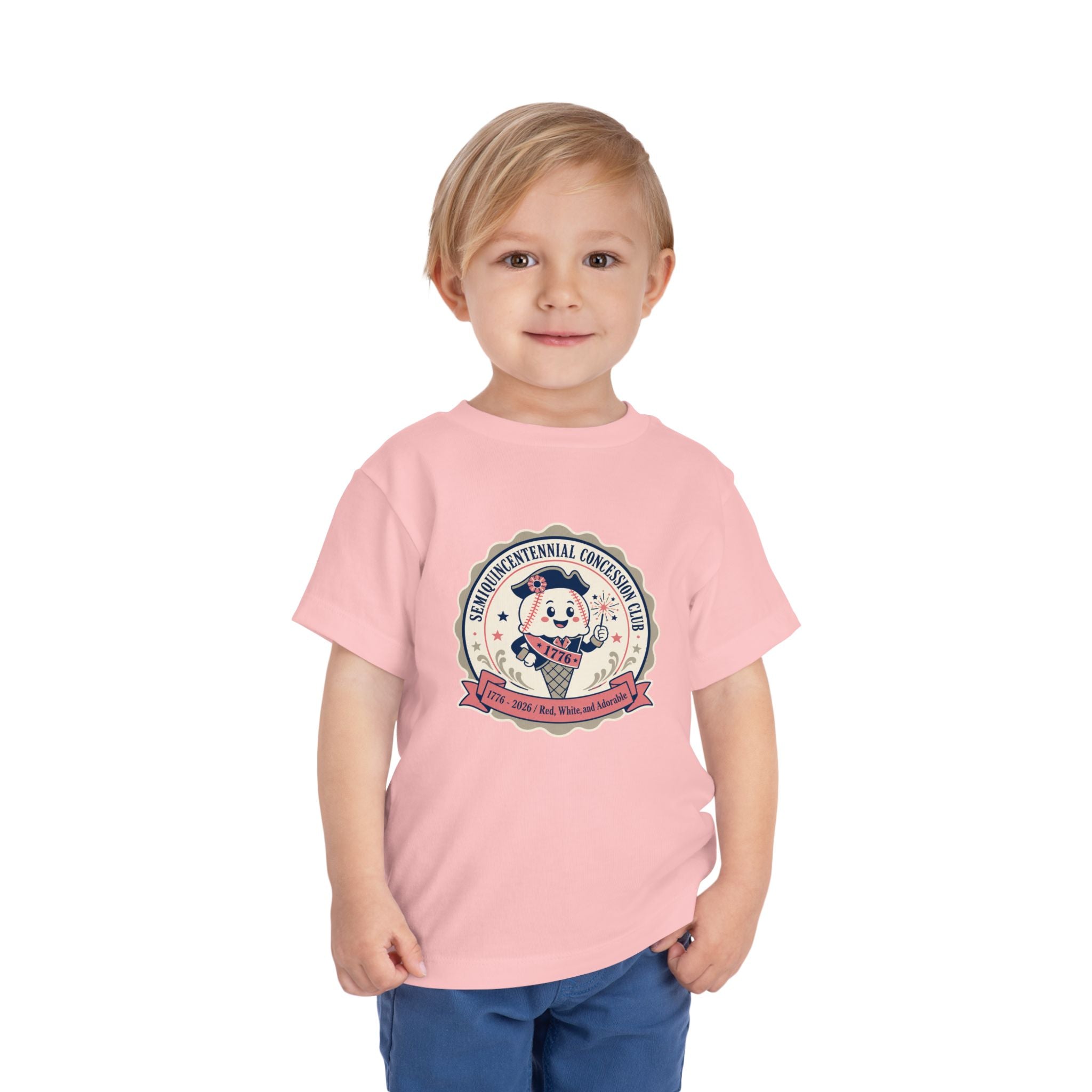 Retro Ice Cream Mascot Toddler Tee – Semiquincentennial Concession Club Kids Shirt (1776–2026)