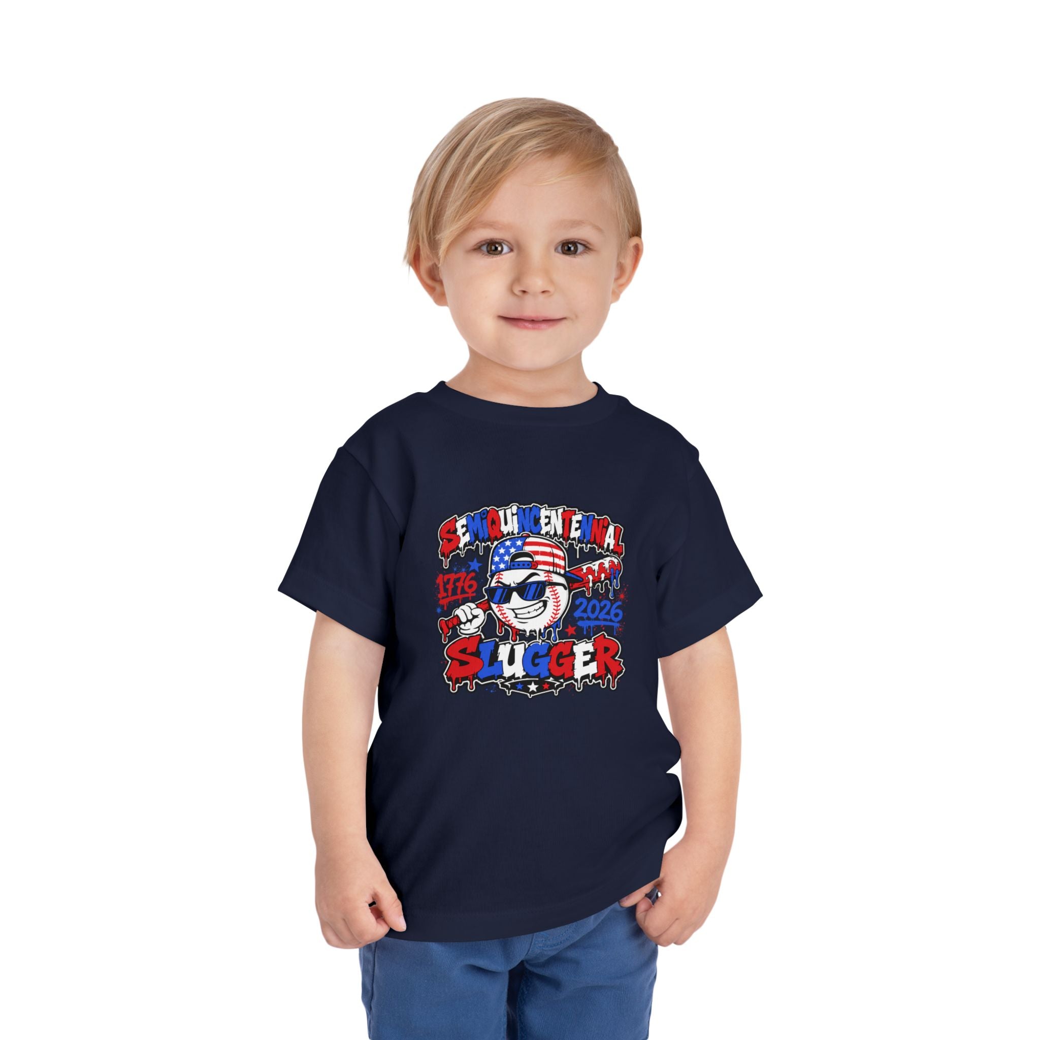 Toddler Tee – Centennial Slugger 1776–2026 Patriotic Baseball Shirt