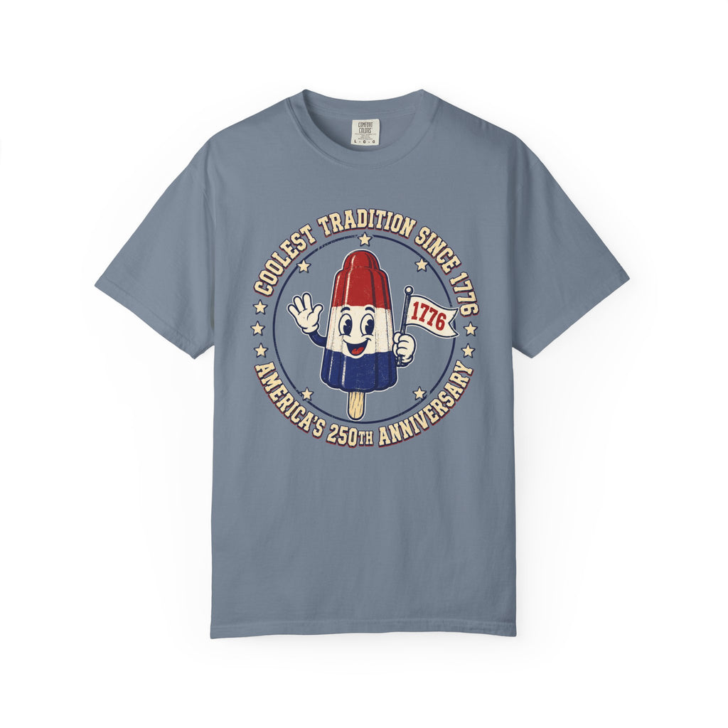 Patriotic Rocket Pop Tee — "Coolest Tradition Since 1776" 250th Anniversary