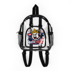 Clear Stadium Backpack — Transparent School & Game Day Bag with Front Logo Pocket