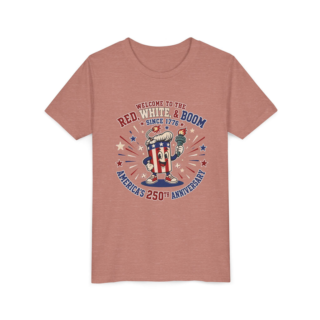 Youth Tee - "Red, White & Boom" America’s 250th Anniversary Patriotic Tee