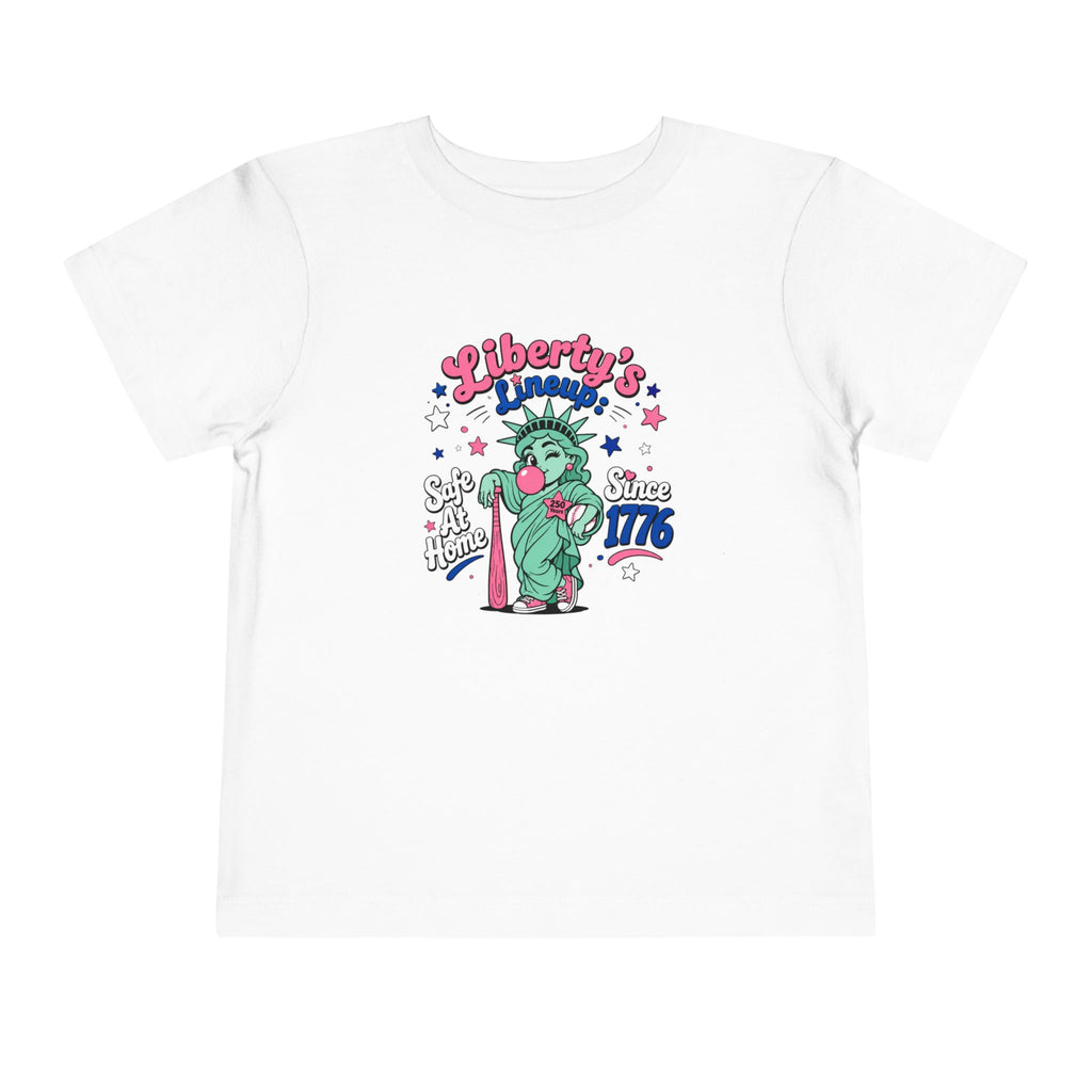 Liberty's Lineup Toddler Tee — Statue of Liberty 'Safe At Home' 1776 Patriotic Shirt