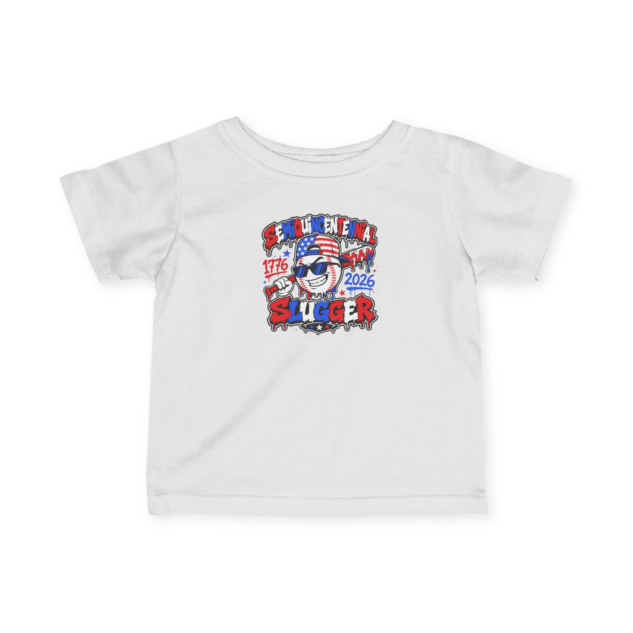 Infant Tee — 'Seasoned Slugger' Patriotic 1776–2026 Baby Shirt