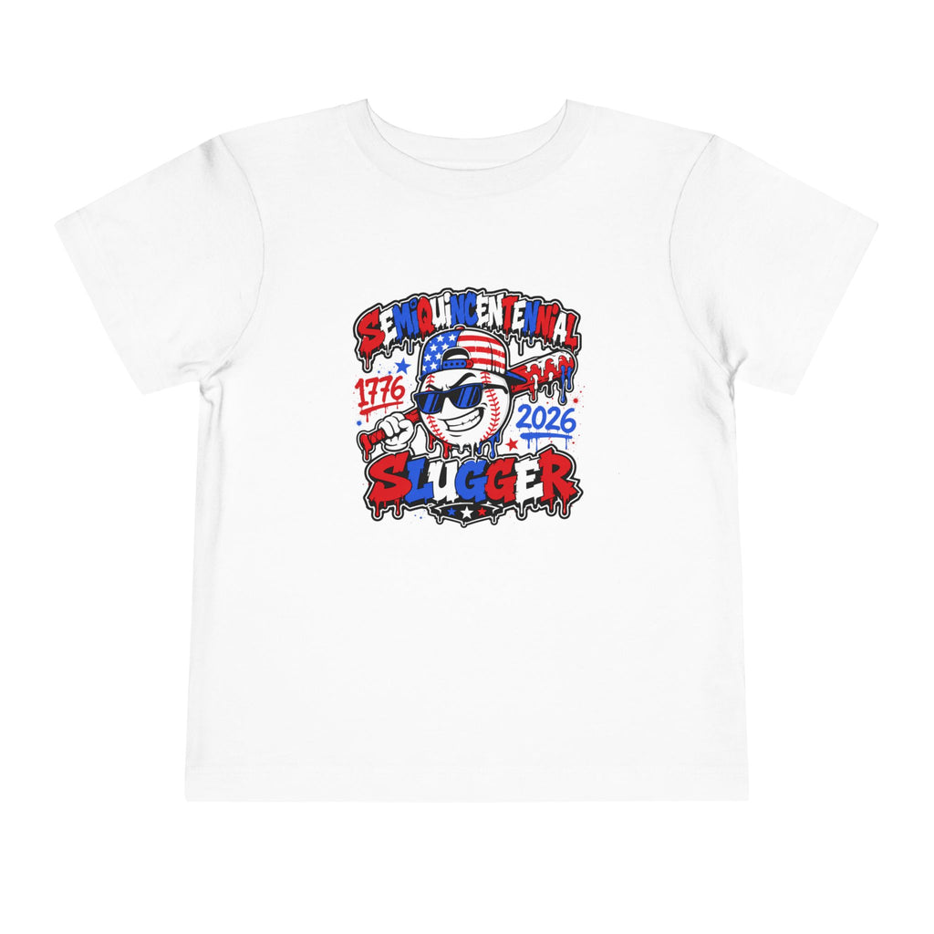 Toddler Tee – Centennial Slugger 1776–2026 Patriotic Baseball Shirt