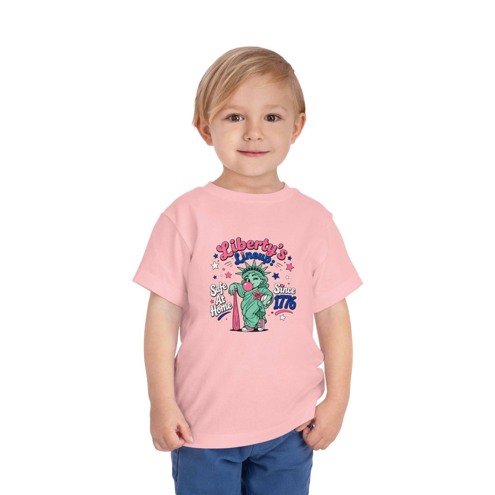 Liberty's Lineup Toddler Tee — Statue of Liberty 'Safe At Home' 1776 Patriotic Shirt