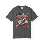 Liberty Hits Different T-Shirt — 1776–2026 Patriotic Statue of Liberty Baseball Tee