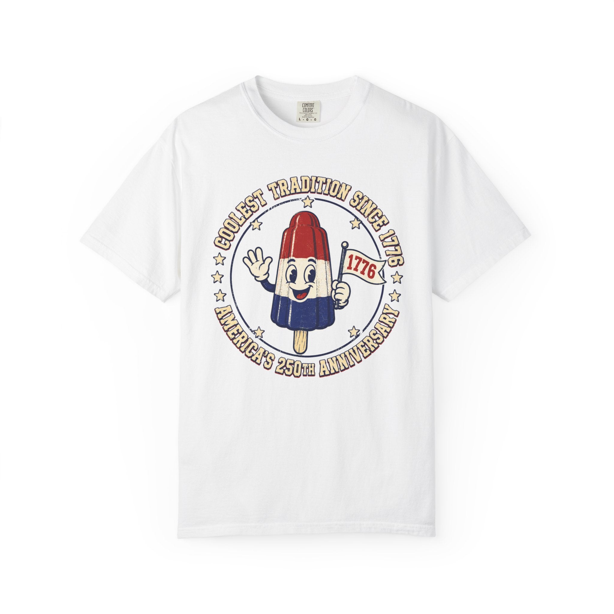Patriotic Rocket Pop Tee — "Coolest Tradition Since 1776" 250th Anniversary