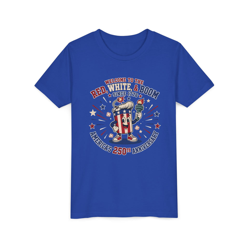 Youth Tee - "Red, White & Boom" America’s 250th Anniversary Patriotic Tee