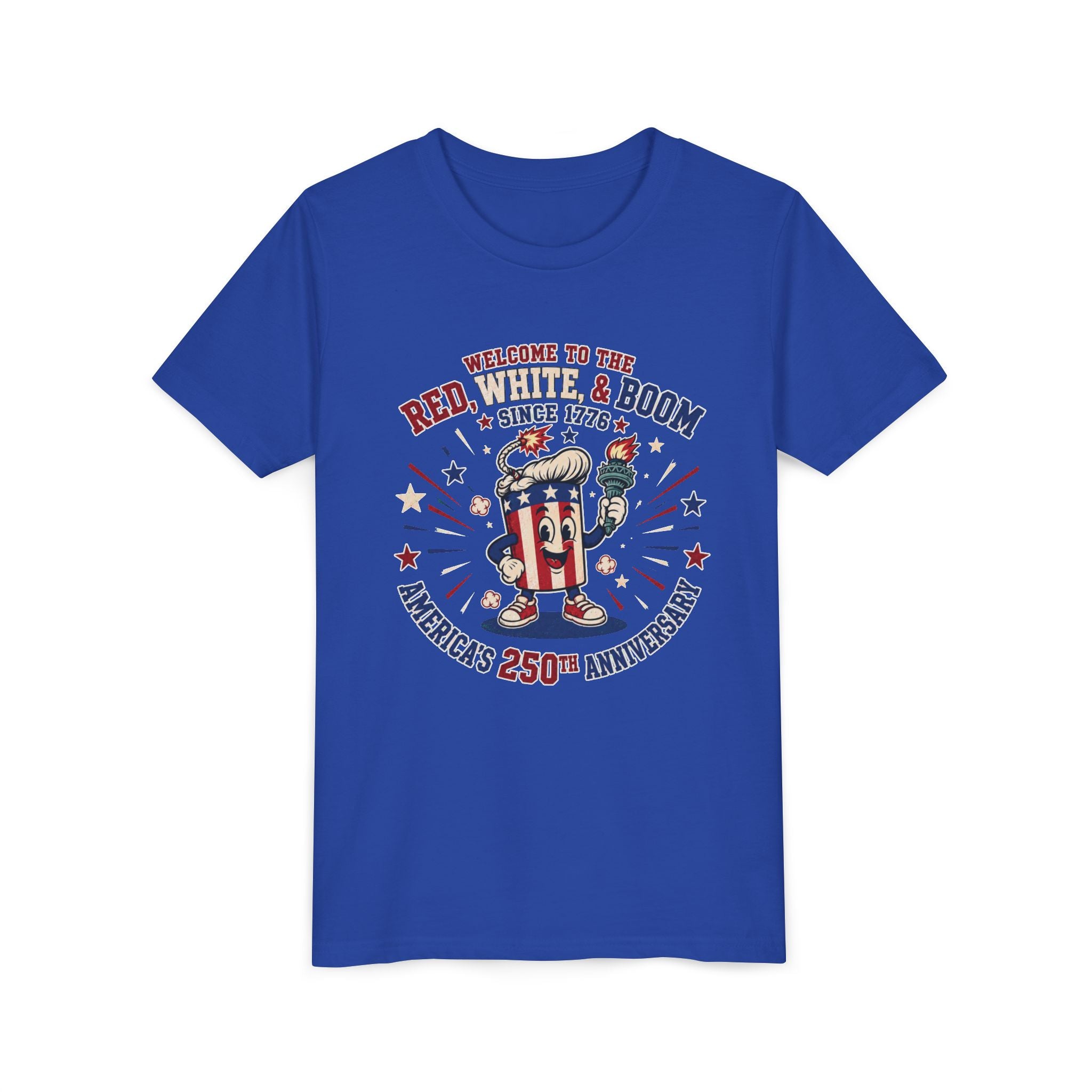 Youth Tee - "Red, White & Boom" America’s 250th Anniversary Patriotic Tee