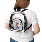 Clear Stadium Backpack — Transparent School & Game Day Bag with Front Logo Pocket