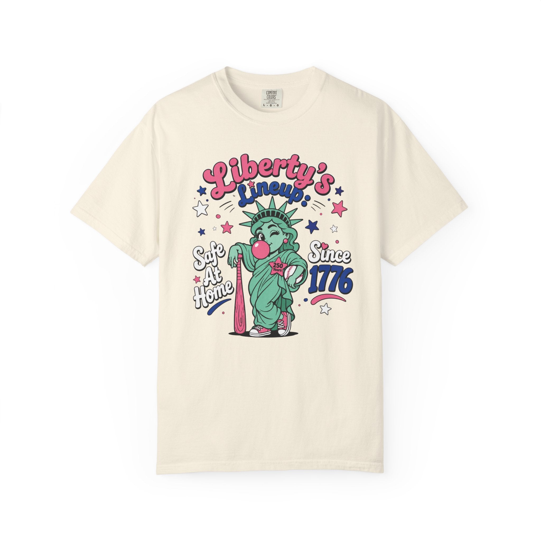 T-Shirt — "Liberty's Lineup" Statue of Liberty Funny 1776 Fourth of July Tee