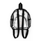 Clear Stadium Backpack — Transparent School & Game Day Bag with Front Logo Pocket