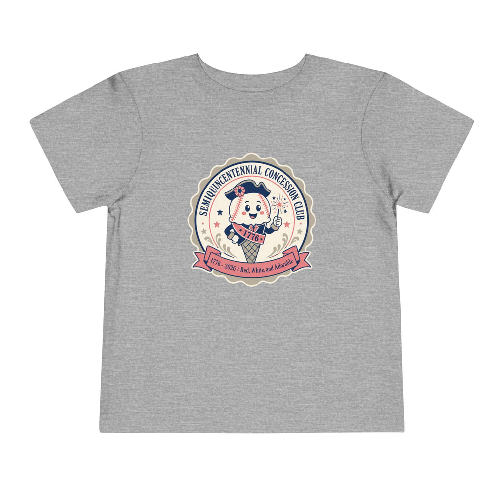 Retro Ice Cream Mascot Toddler Tee – Semiquincentennial Concession Club Kids Shirt (1776–2026)
